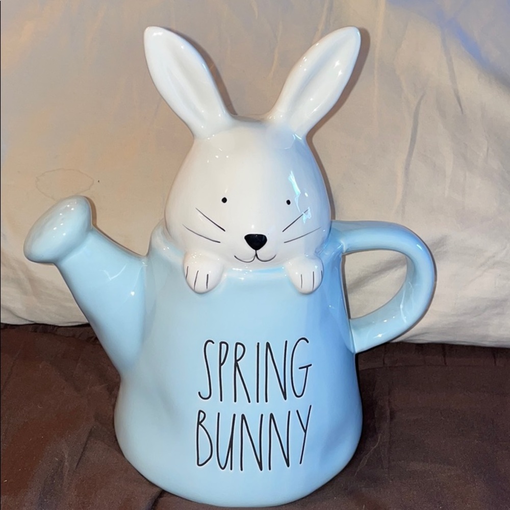 Rae Dunn Spring Bunny Blue Watering Can